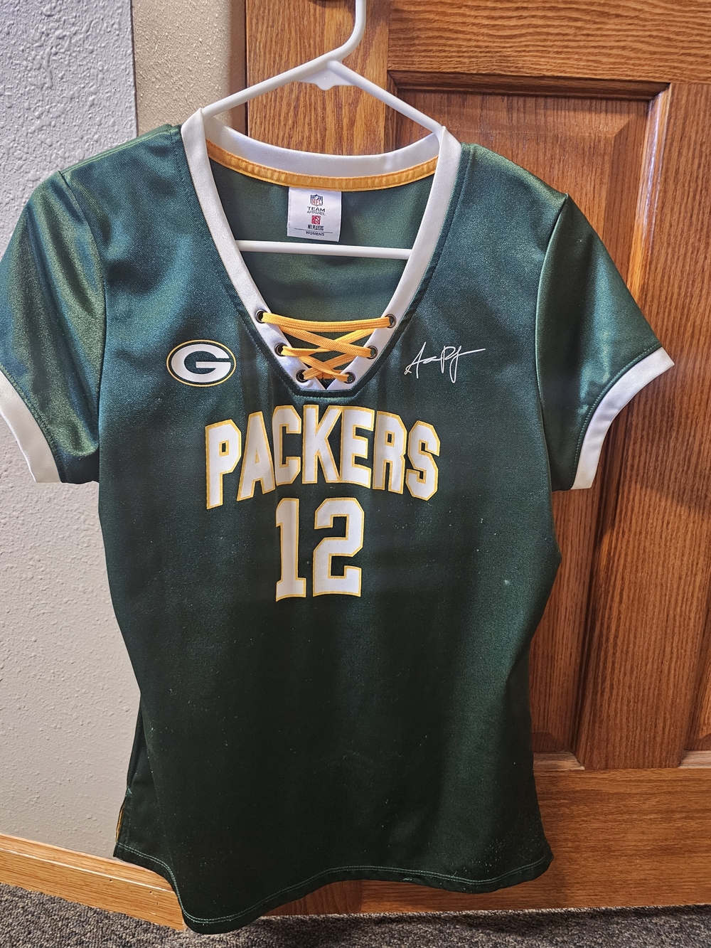 NFL Green Bay Packers Women’s Green & Gold Lace-Up Jersey #12